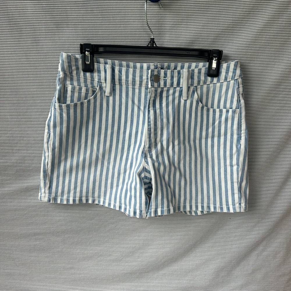 Universal Thread Blue and White Striped Jean Shorts